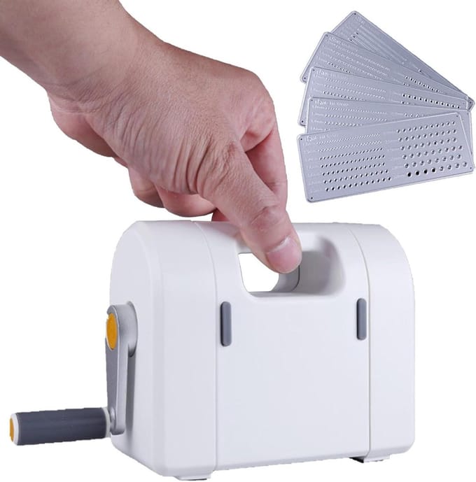 Stansmachine Set - Papier Snijder - Hobby Knutselen - Inclusief Metalen Mallen - Compact Formaat - Grijs