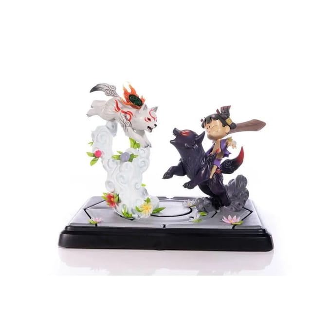 First 4 Figures - Okamiden - Chibiterasu vs. Dark Chibiterasu & Possessed Kuni Painted Statue (Standard Edition) - Figuur