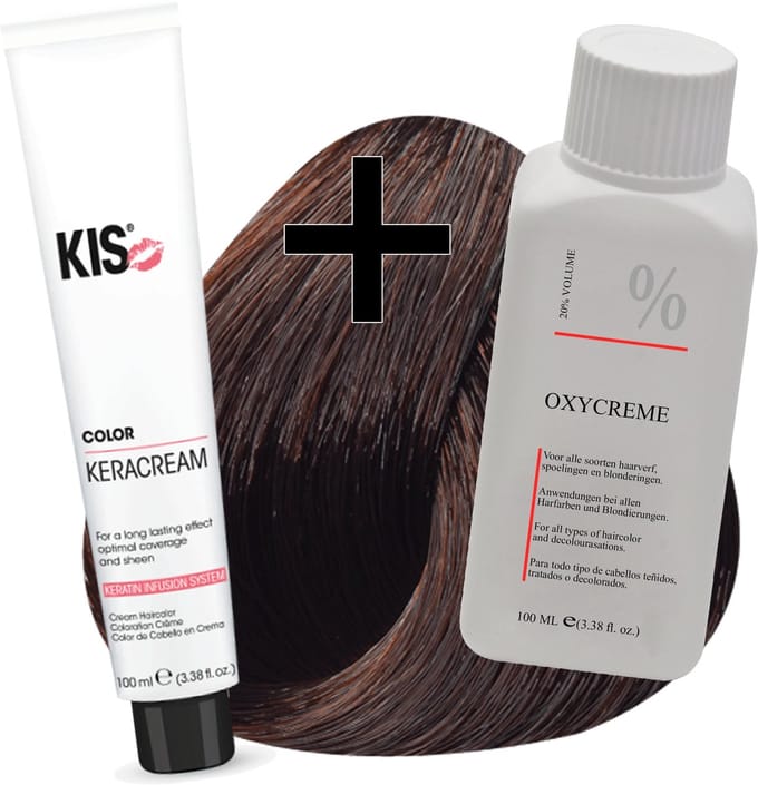 KIS haarverfset - 5KB Koper hazelnoot  - haarverf & waterstofperoxide