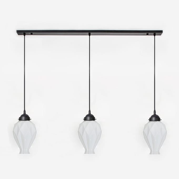 3 x Chicago lampen aan plafondbalk Moonlight - Art Deco Trade