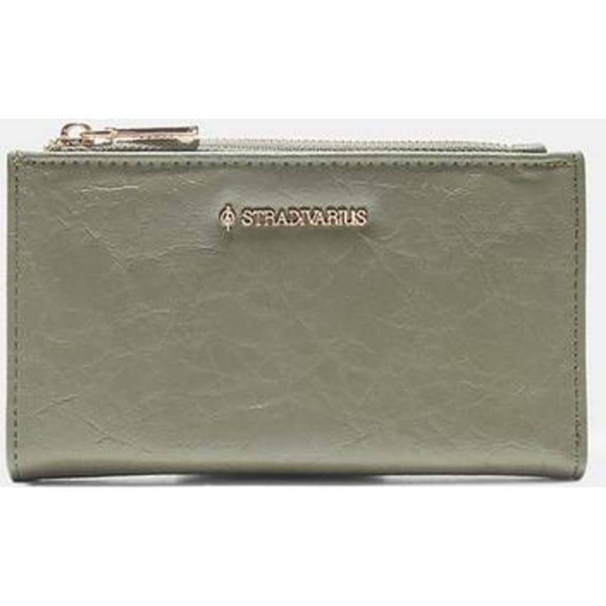 Stradivarius Basic portemonnee met rits  Kaki OS