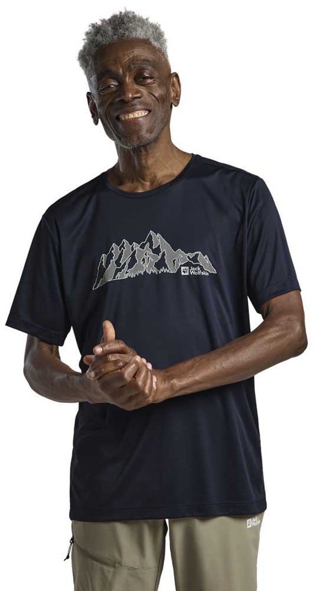 Jack Wolfskin Peak Graphic T-shirt Met Korte Mouwen Blauw S Man