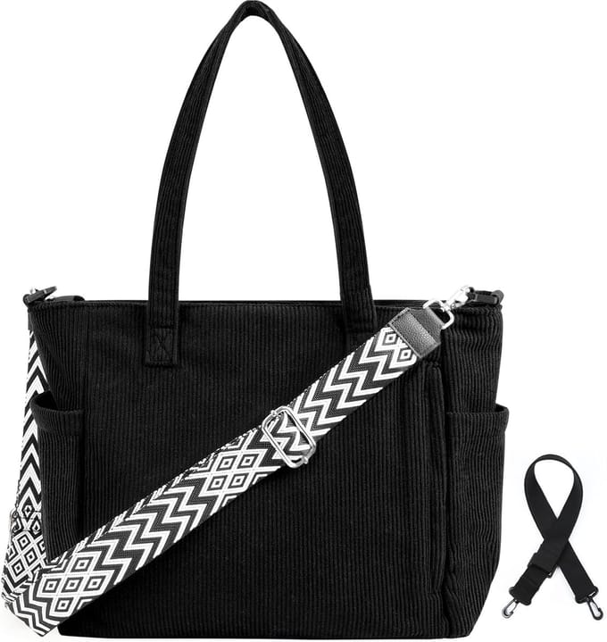 Schoudertas Dames - Grote Tas - Dagelijks Gebruik - Veelzijdig Verstelbaar - 39 cm Breed - Zwart