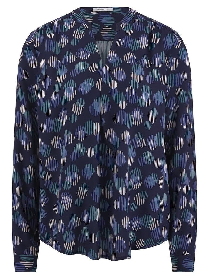 Blouse lange mouwen Van Peter Hahn blauw