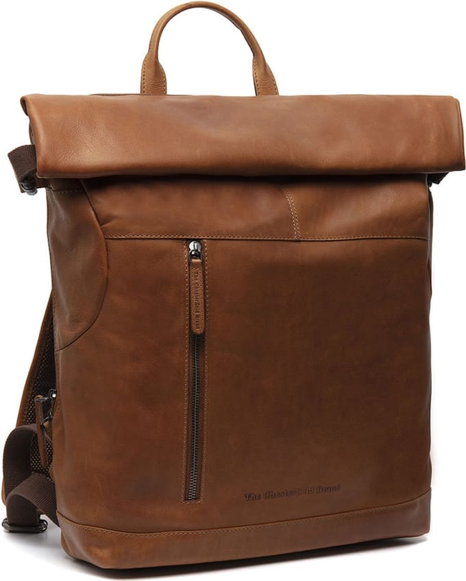 The Chesterfield Brand Waxed Pull Up Laptoprugzak - Leer - 17 inch - 17L - Cognac