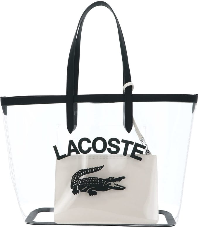 LACOSTE Shopper Schoudertas Shopping Bag Transparent Sinople Transparant