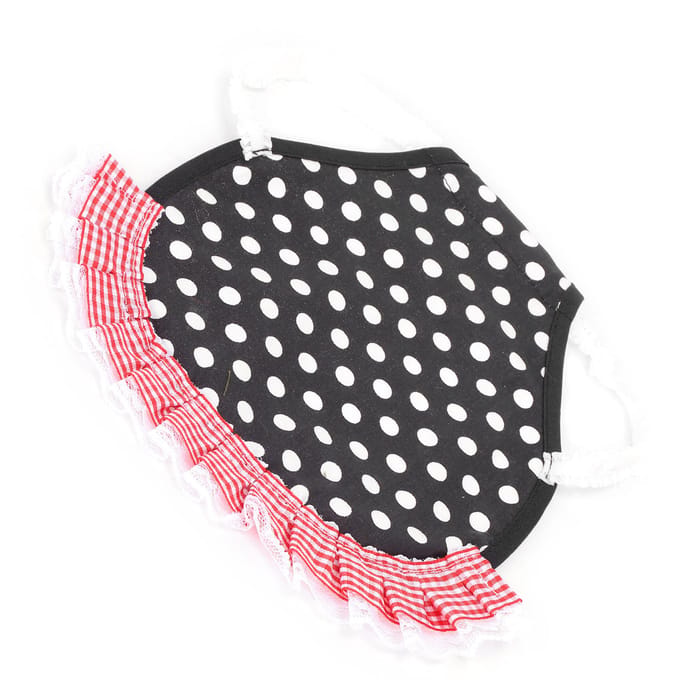 Tablier de poule Tablier de poule Fixe-plumes Protecteur de dos d'aile Tablier de poule avec sangles élastiques Pois noirs et blancs black
