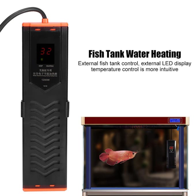 Digitale Display PTC Explosiebestendige Verwarmingsstaaf voor Aquarium Vis Tank  (500W) black