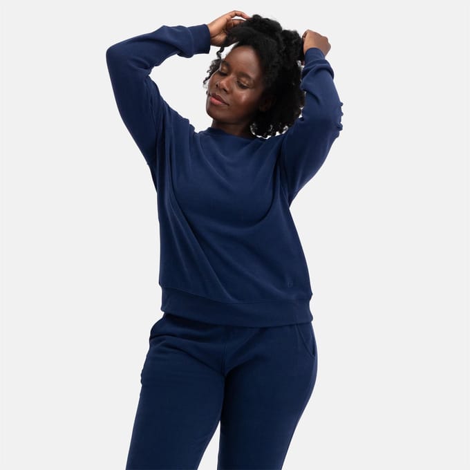 Comfortabel & Zijdezacht Bamboo Basics Lounge sweater Hailey - Navy - S
