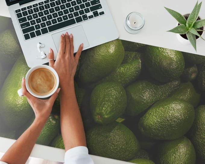 Moderne antislipmat voor tv-apparatuur, Avocado Stack, 120x60 cm