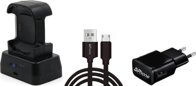 DrPhone DualFB - Fitbit Versa 1 - Dubbele laaddock - Oplaad station - Oplader + 1 meter stevige MICRO USB Oplaadkabel
