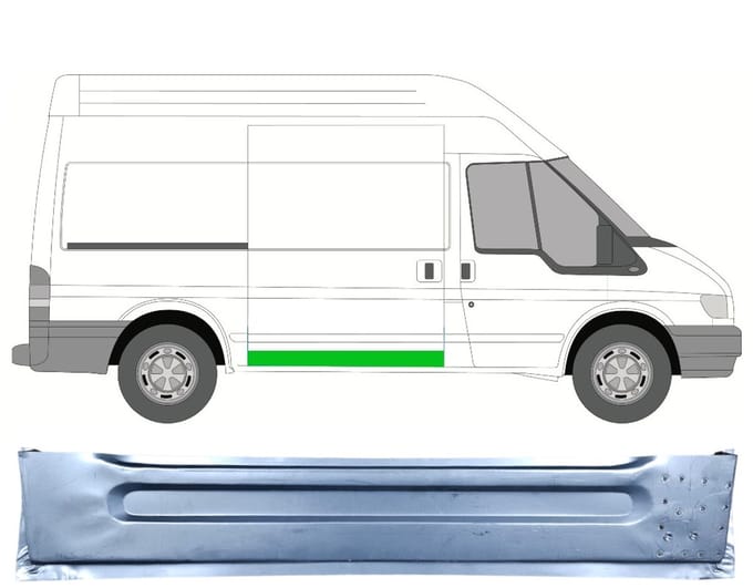 Schuifdeur reparatiepaneel buiten voor Ford Transit 2000-2013 / Rechts