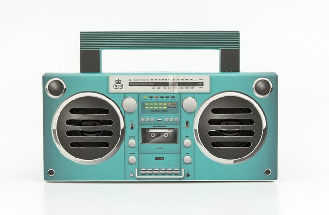 GPO BRONXAQUA - Draagbare bluetooth speaker Bronx, jaren '80, aqua