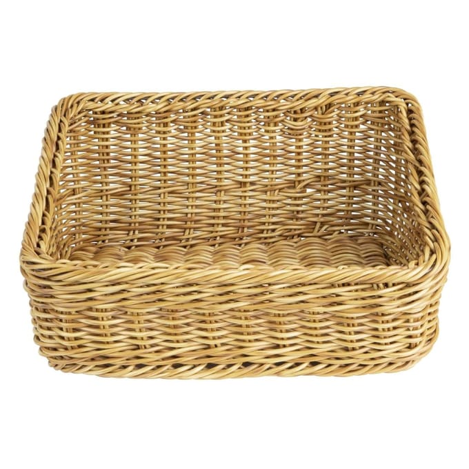 Olympia Polywicker Rechthoekige Mand Met Display Lichtbruin 360x300mm