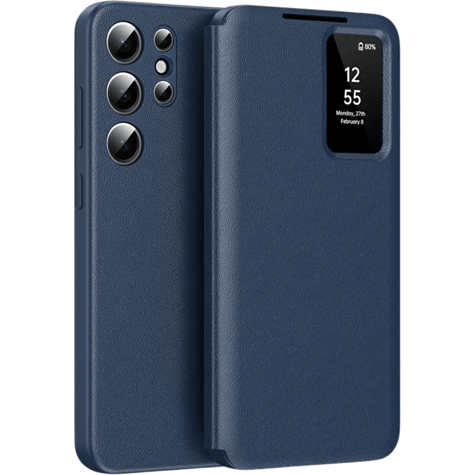 CaseBody Samsung Galaxy S25 Ultra Smart Cover Blauw