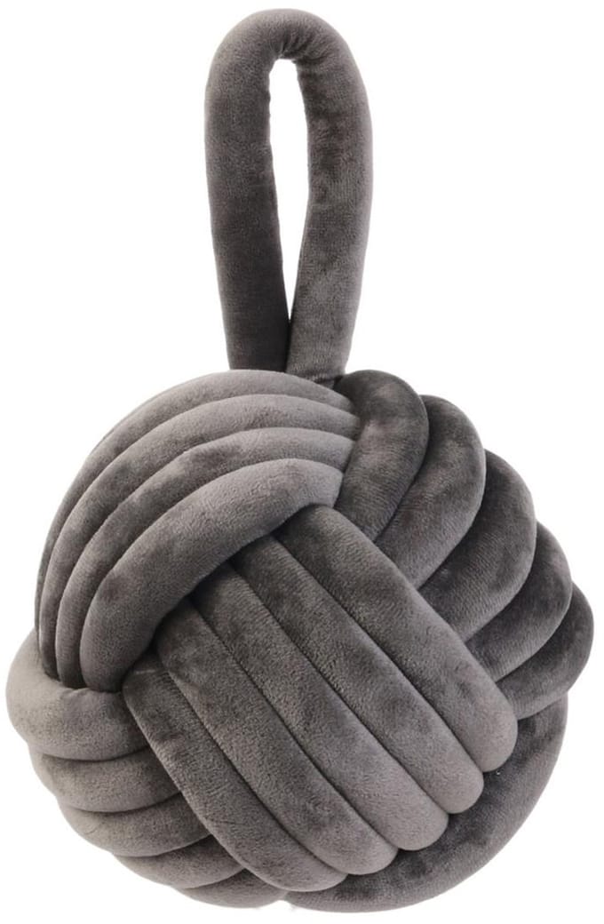 Home deco factory deurstop knoop - grijs - 1,15 kg - decoratie deurstopper
