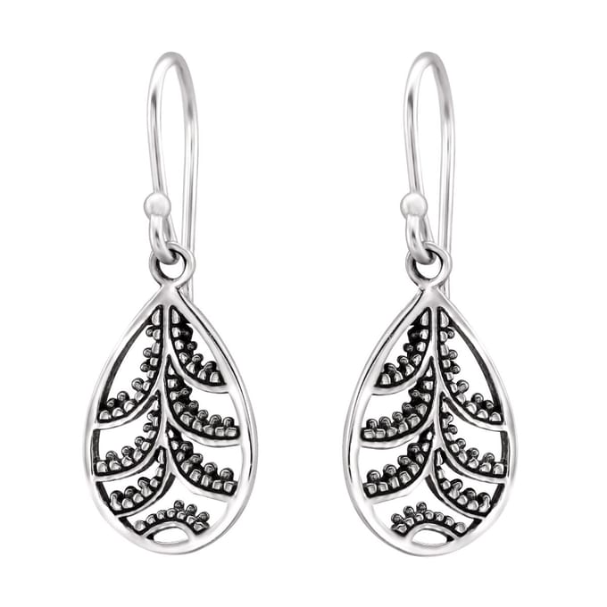 Montebello Oorbellen Anahi - 925 Zilver Geoxideerd - 10x14mm - 29mm