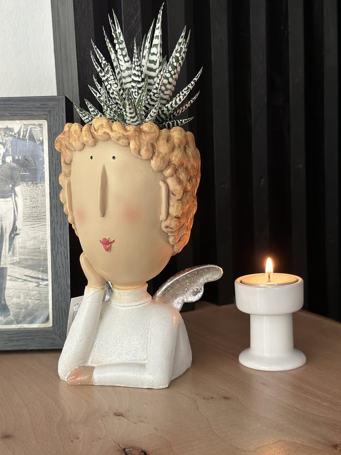 Engel - Bloempot - Geschenk - Herinnering - Troost - Hoop - Afscheid & Hoop - AF-292S