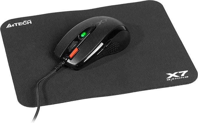 A4Tech XGame X-7120 - Gaming Muis - 2000 DPI - 7 Programmeerbare Knoppen - Inclusief Muismat