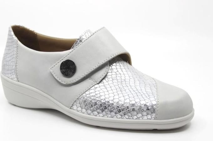 Grijze Solidus Klittenbandschoenen Hedda Wijdte J