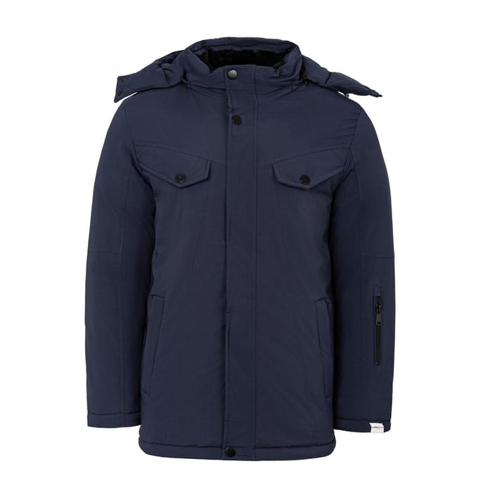 Lee Cooper Heren Pufferjas met capuchon (Marine)