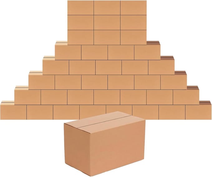 40 Verzenddozen Middelgroot Golfkarton 25x15x15 cm Verpakkingsmateriaal