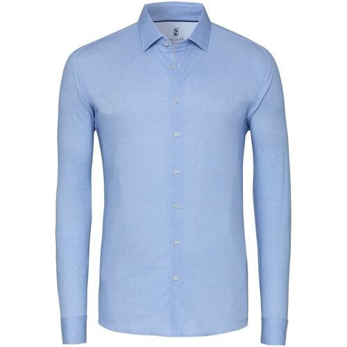 Desoto Overhemd Casual Kent Twill Pattern Mélange Licht Blauw / male