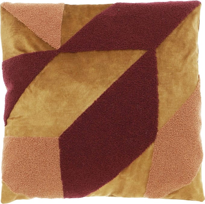 Unique Living Sierkussen Loki - Polyester - Bordeaux - 45 x 45 x 0 cm (BxHxD)