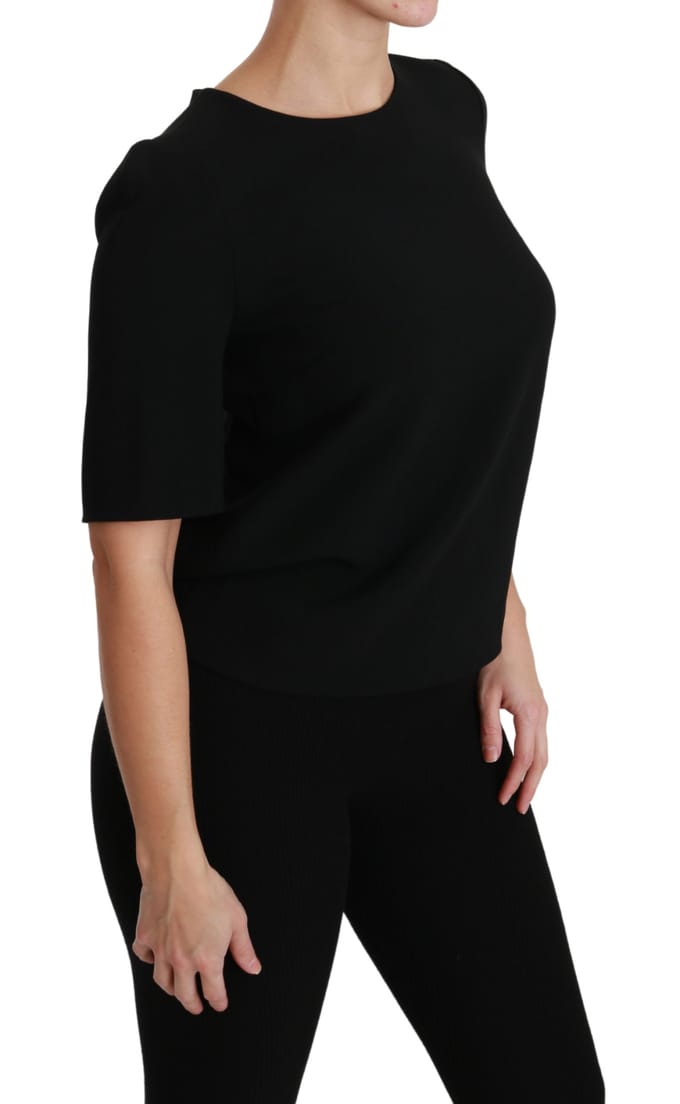 Dolce & Gabbana Zwarte Korte Mouwen Casual Top Stretch Blouse