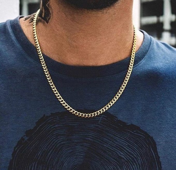 Aurélia - Cuban Link Ketting | Goud Kleurig | 5 mm | 55 cm Ketting Heren