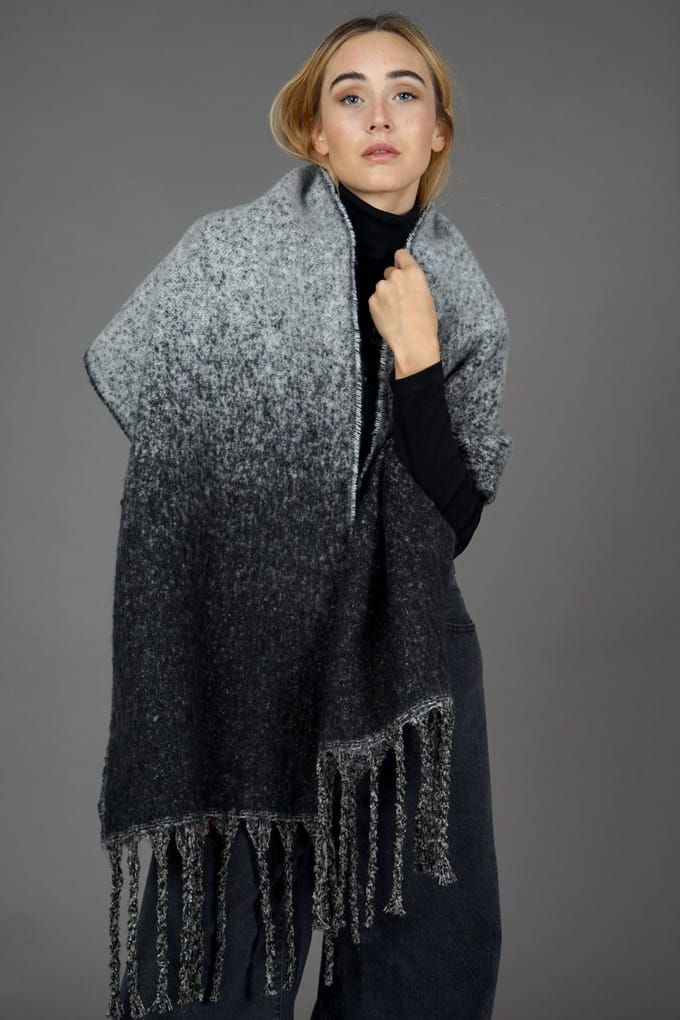 MXO - Sjaal dames winter - warme wintersjaal - grey