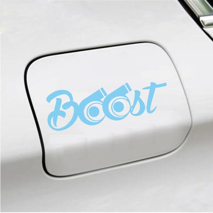 Bumpersticker - Boost - 6,3 X 19 - Licht Blauw