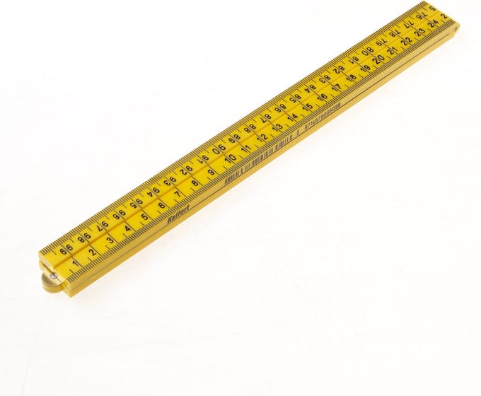 Ironside Duimstok kunststof geel 1 meter
