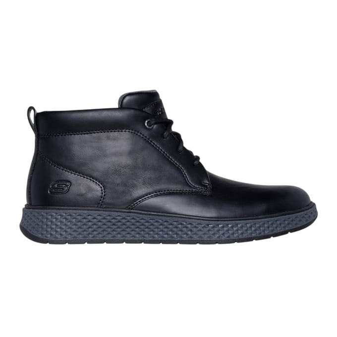 Skechers Heren Burkett Leren Enkelboots (Zwart)