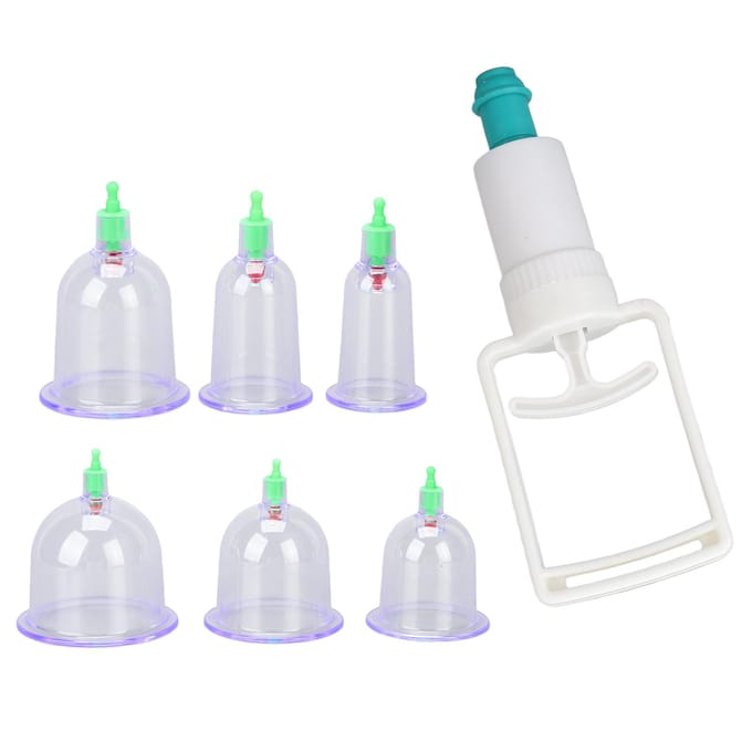 6 stuks Chinese Cupping Therapie Cup Set Acupunctuur Zuigmassage Vacuüm Cupping Blikken Kit white
