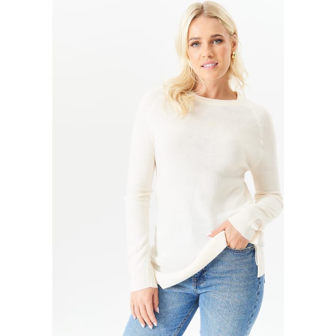 Fijngebreide oversized trui met ronde hals