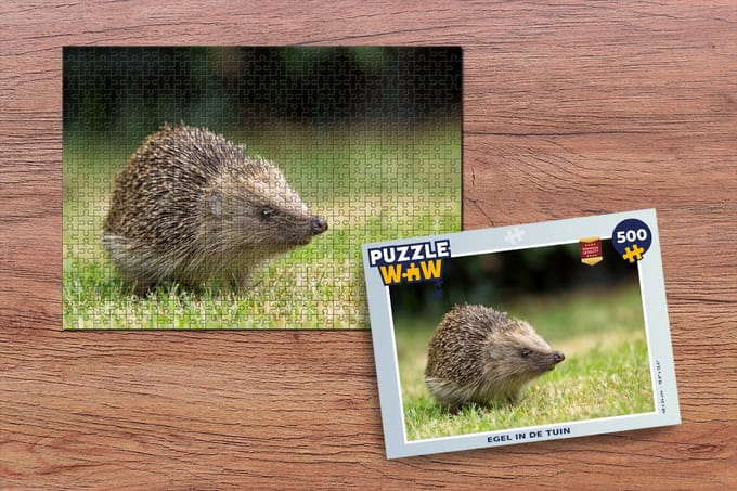 Puzzel Egel in de tuin - Legpuzzel - Puzzel 500 stukjes
