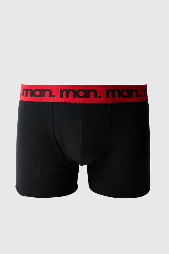 5-pack Zwarte Herenboxers Met Gekleurde Taillebanden | Size Medium