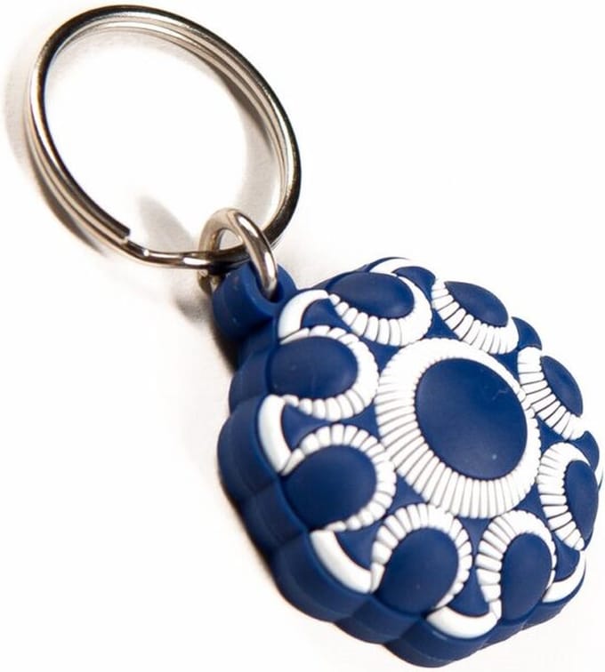 Sleutelhanger rubber Zeeuwse Knoop blauw 2 stuks