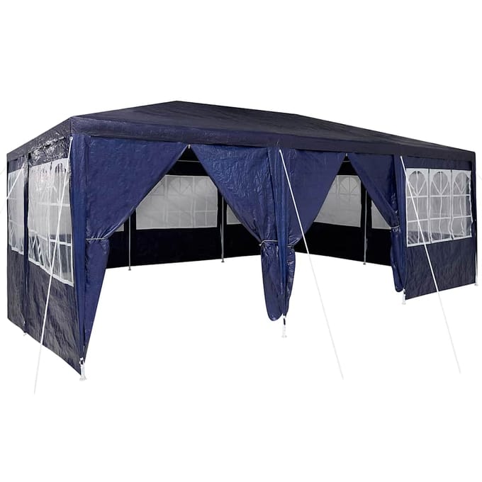 vidaXL - Partytent - 600 - x - 400 - x - 266 - cm - Blauw - Polyetheen