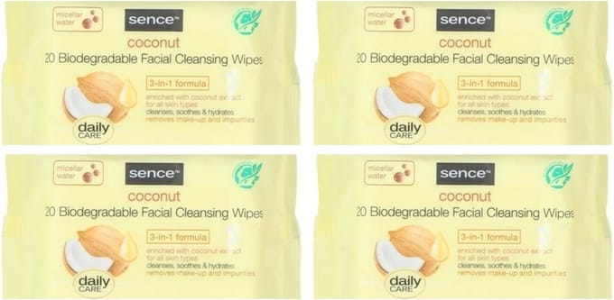 Sence Gezicht – Reinigingsdoekjes Coconut 4 x 20 Stuks