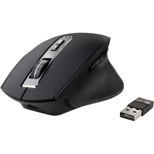 Renkforce RF-WM-300 Ergonomische muis Bluetooth, Draadloos Optisch Zwart/grijs 7 Toetsen 2400 dpi Ergonomisch