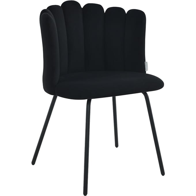Milton & Oldbrook Velvet Eetkamerstoel Julfa Zwart