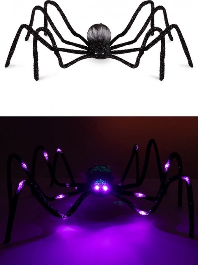 PartyXplosion - Mega Spin met Licht - Grote Halloween Spin - 125cm - Zwart