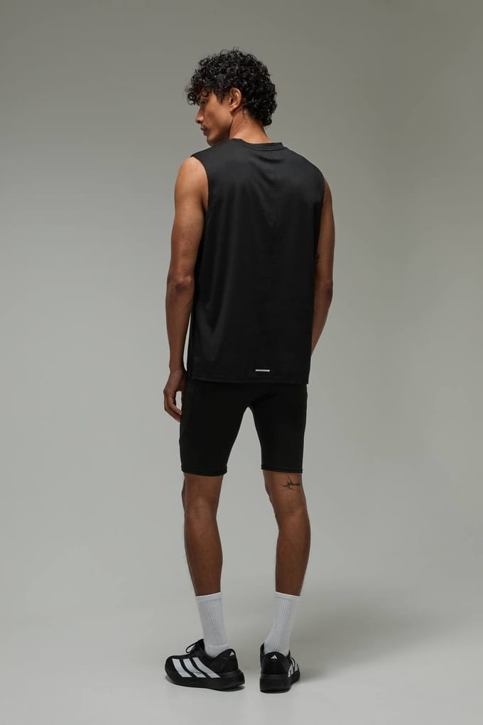Gewone Tempo Hardloop Geperforeerd Regular Fit Tanktop | Black | Size Medium