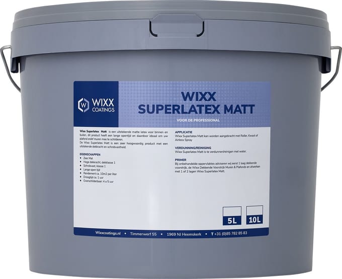 Wixx Superlatex Matt voor Binnen en Buiten - 5L - Wit