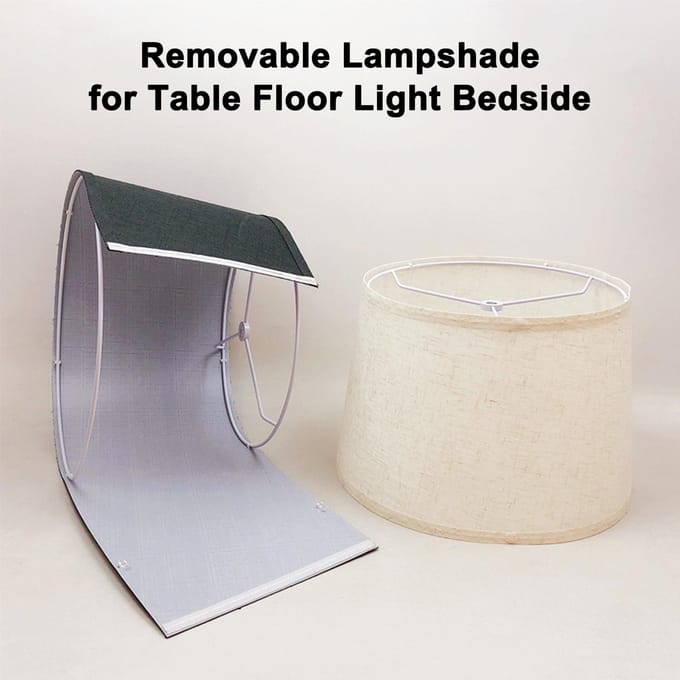 Verwijderbare opvouwbare linnen lampenkap kap DIY zelfgemaakte tafellamp accessoires voor tafel vloerlamp zwart
