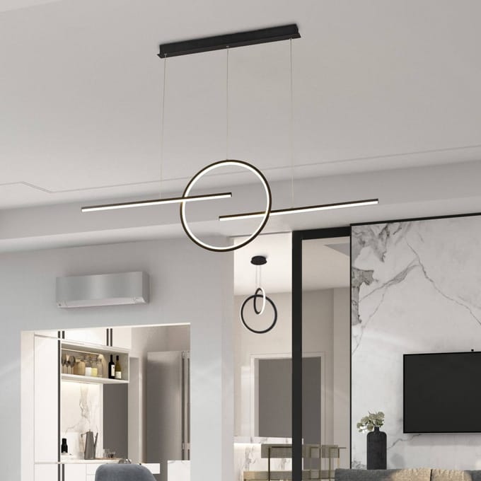Mantra Iluminación LED hanglamp Kitesurf, 3-lamps, zwart