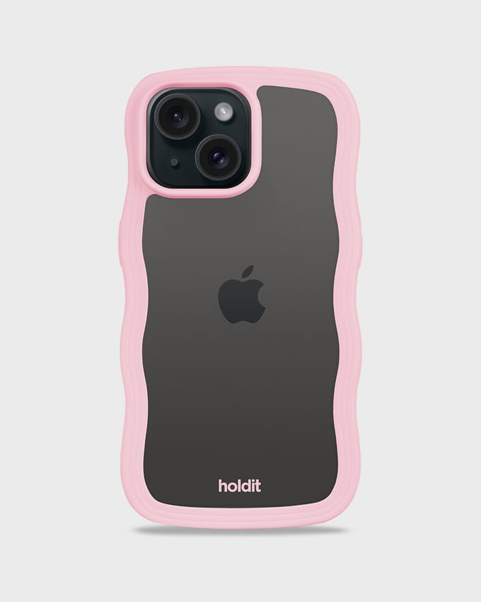 Phone Case Wavy Pink/Transparent iPhone 15 Plus