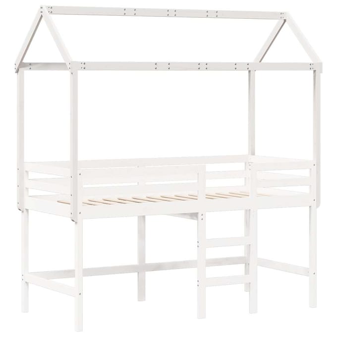vidaXL Kinderbedhuisje 217x85,5x154 cm massief grenenhout wit